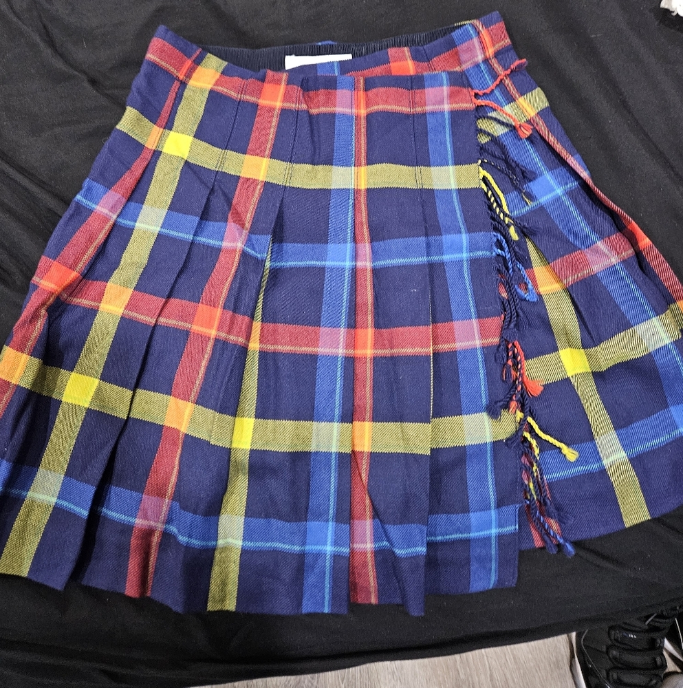 Burberry Klorriana Girl Wool Pleated Plaid Skirt Size 4Y